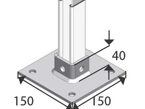 End Support Base Plate 1 Bolt Hot Dip Galvanised
