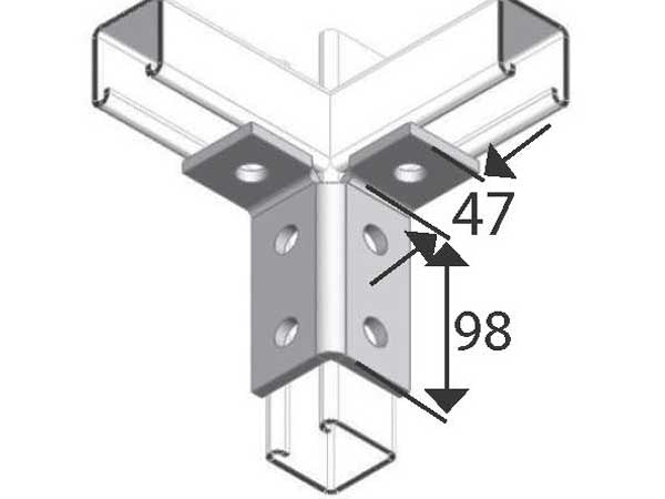 Corner Angle Connector 4 Bolt Hot Dip Galvanised