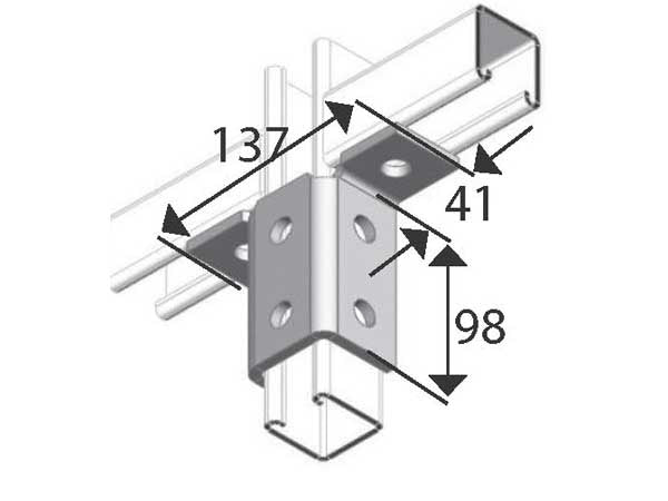 Angle Connector 4 Bolt Hot Dip Galvanised