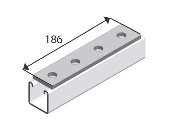 Flat Straight Fitting 4 Bolt Hot Dip Galvanised