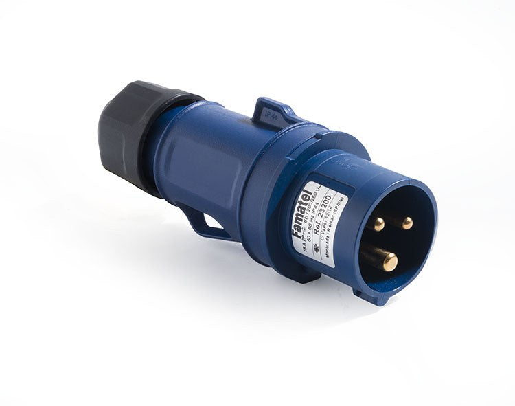Plug Blue 220-240V 32A 2P+E IP44 6H