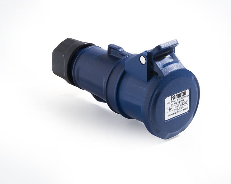 Connector Blue 220-240V 16A 2P+E IP44 6H