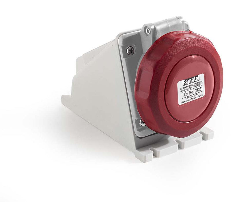 Surface Socket 90Deg Red 380-440V 16A 3P+N+E IP67 6H