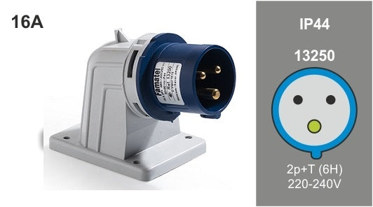 Surface Inlet Blue 220-240V 16A 2P+E IP 6H