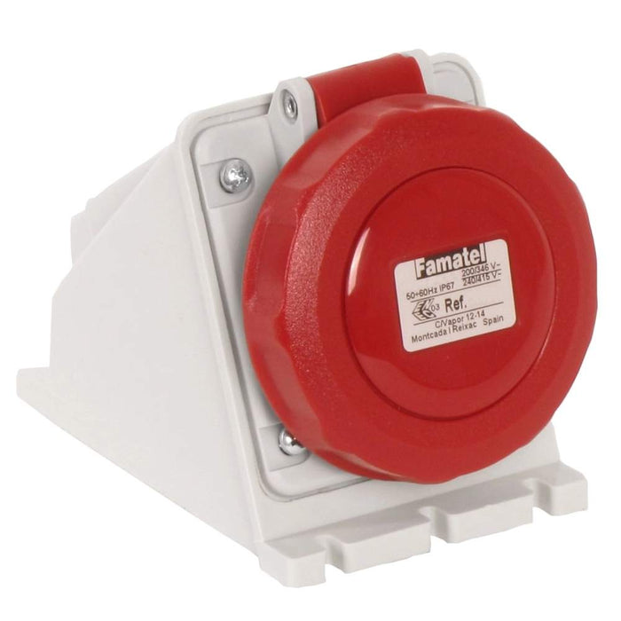 Surface Socket 90Deg Red 380-440V 16A 3P+E IP67 6H