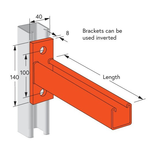 Cantilever Bracket 600mm Unbraced HDG