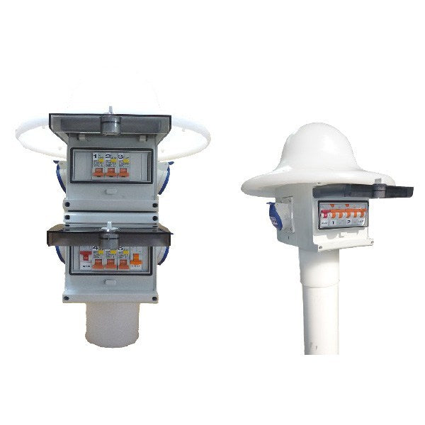 Caravan Supply Box 2 Outlet with MCB & Light