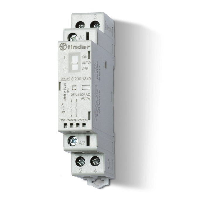 Contactor 25A 24V AC/DC 1N/O 1N/C 17.5mm