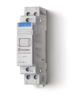 Relay Monostable 20A 12VAC 2N/O Din Rail Mount