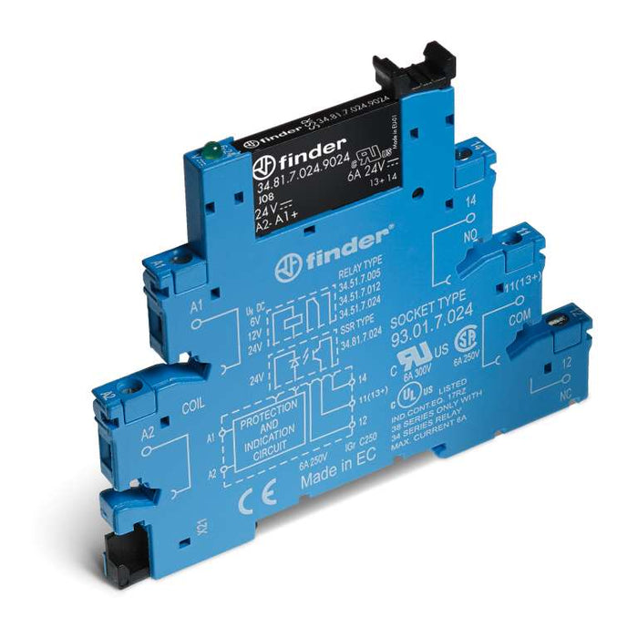 Interface Relay 2A 24VDC SSR with Integral Base