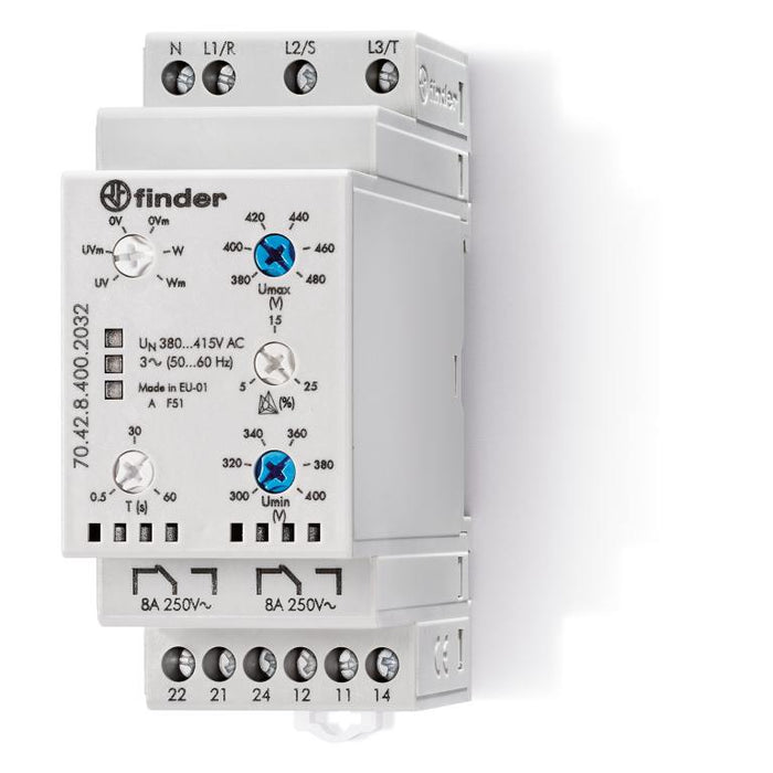 Voltage Relay Multifunction 3P4W SPDT/6A 380-415V