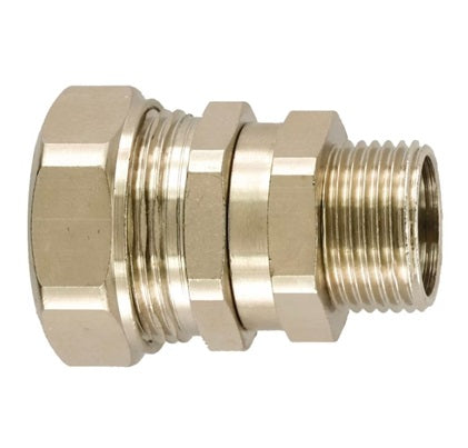 Screw connection for protective metallic hose