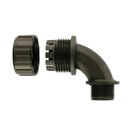 MPC90-32-M32B Angled Adaptor 32mm Nylon Blk