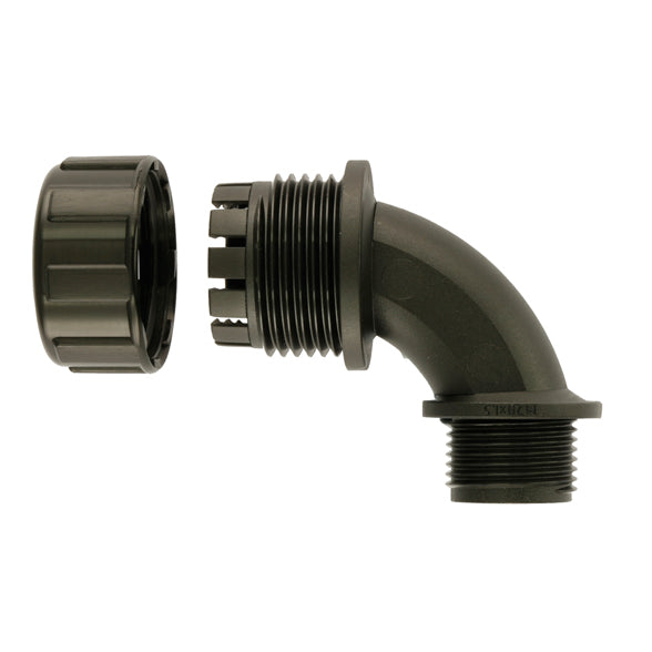 MPC90-25-M25B Angled Adaptor 25mm Nylon Blk