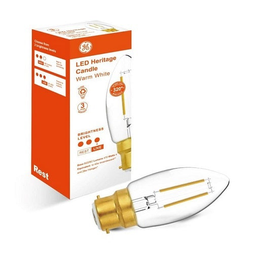 Lamp LED Heritage Candle 4W BC WW 470lm