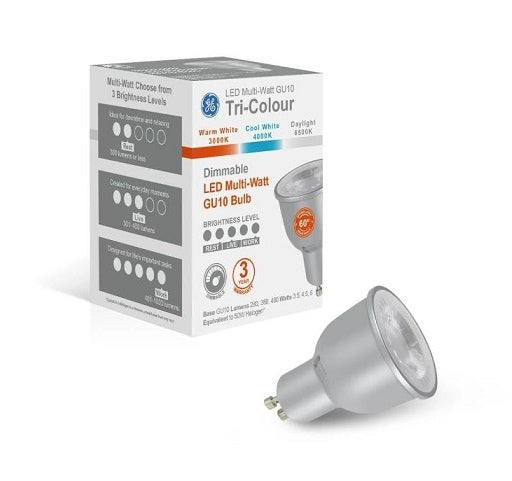 Lamp LED GU10 Multi-Watt Dim TRI-COL 480lm