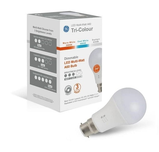 Lamp LED A60 GLS Multi-Watt Dim TRI-COL BC 850lm