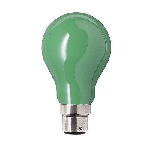 Lamp GLS 25W B22 BC Green