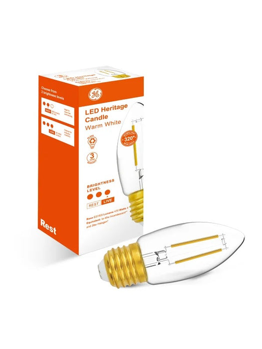 Lamp LED Heritage Candle 4W ES WW 470lm