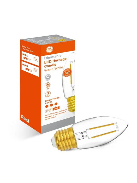 Lamp LED Heritage Candle 4.8W ES Dim WW 470lm