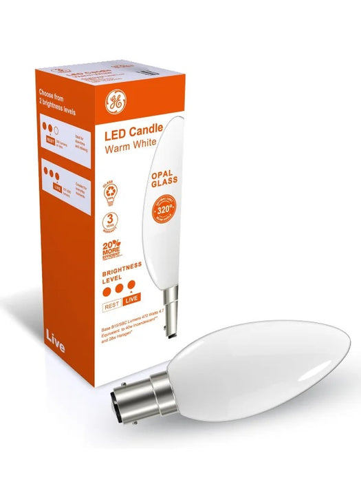 Lamp LED Candle 4.7W SBC Opal 470lm WW