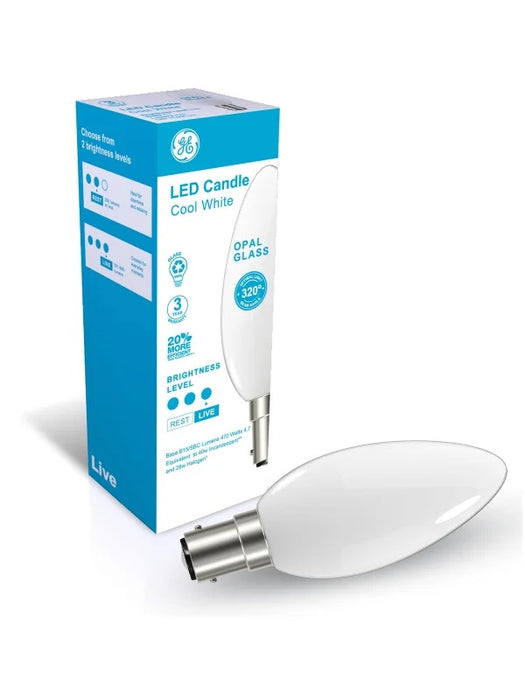 Lamp LED Candle 4.7W SBC Opal 470lm CW