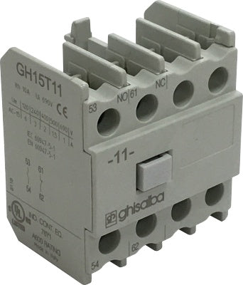 Aux Contact Block Top Mount 1N/O 1N/C GH15T11