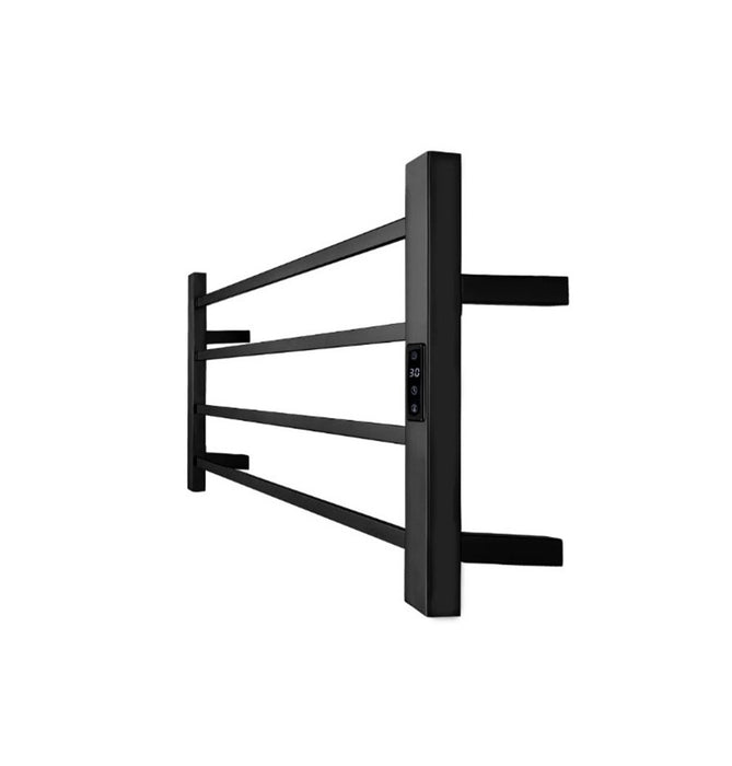 Heated Ladder Towel Rail 4Bar Timer Temp Black