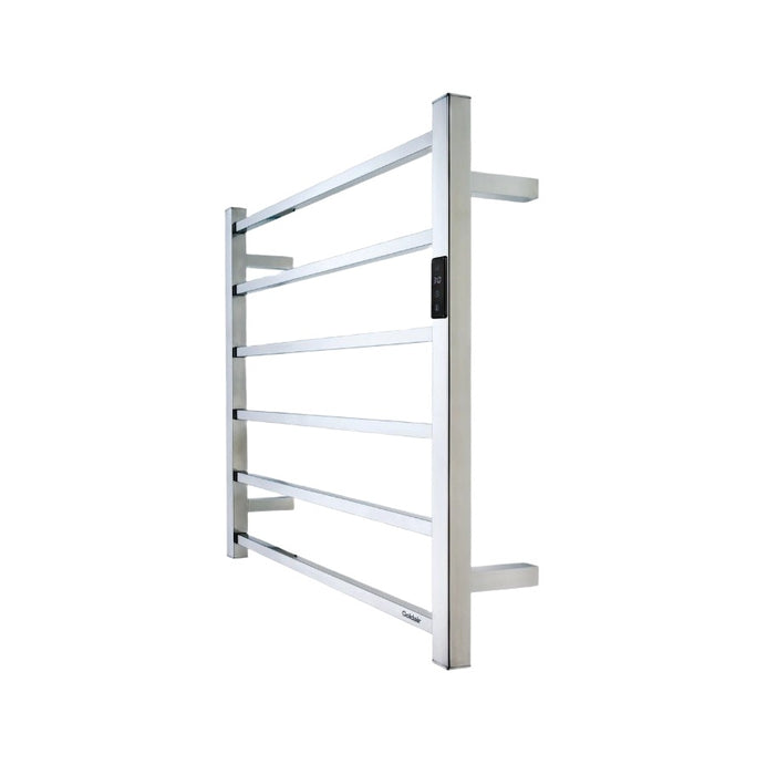 Heated Ladder Towel Rail 6Bar Timer Temp Chrome