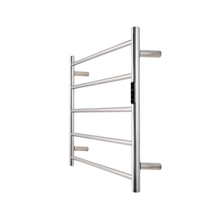 Heated Towel Rail Round 5Bar Timer Temp Chrome