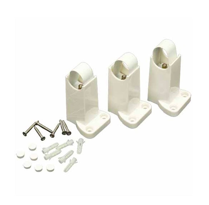 Towel Rail Bracket x 3 & Strap Kit White
