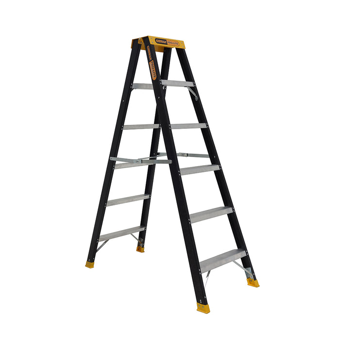 Ladder 6-Step Dual Purpose Aluminium 150kg Black
