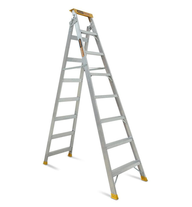 Ladder 8-Step Dual Purpose Aluminium 150kg Black