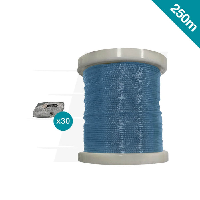 Catenary Wire Rope PVC coated w/ 30 Gripples 250m