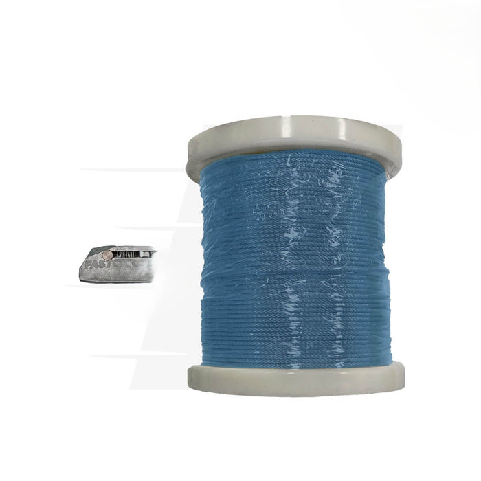 Catenary Wire Rope PVC Blue 100m 20 Fastcat Locks