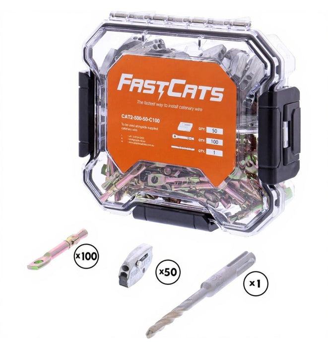 Fastcat Accessory Box 50 Locks 100 Concrete Anchors Drillbit