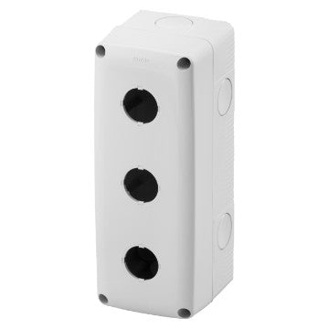 27ER Pbutton Encl 3Hole IP66 Grey