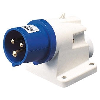 CEE plug for mounting on machines and equipment