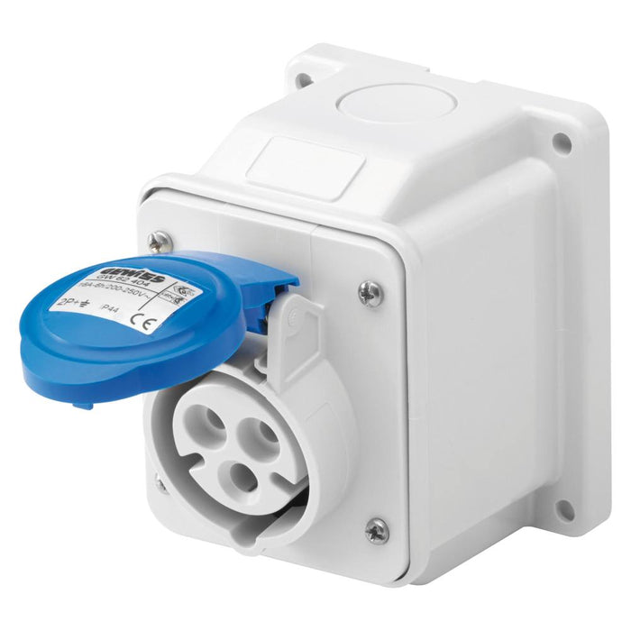 Socket Outlet 230V 16A 2P+E IP44 S/P Surface