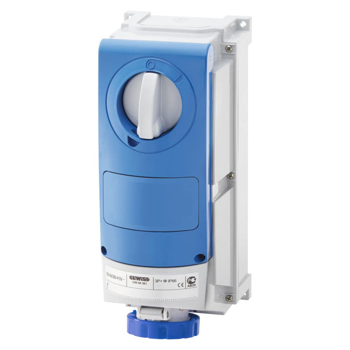 Switched Socket 230V 16A 2P+E H/Duty IP66