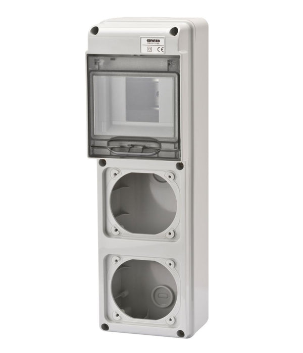 Dist Board for 2Skt Outlet 337 x 105 x 95mm QDin4 IP67