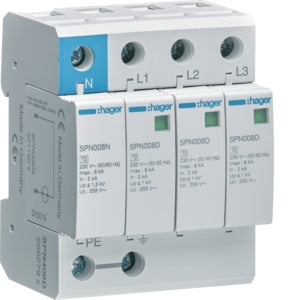 Surge 3Phase + N Pluggable 8kA