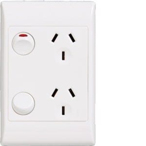 Premiere Switched Socket Dbl 10A Vert