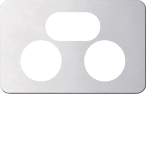 Silhouette Cover Plate Switched Socket Dbl Horiz Aluminium