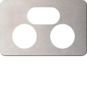 Silhouette Cover Plate Switched Socket Dbl Horiz Matt SS