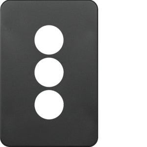 Silhouette Cover Plate LP 3 Gang Vert Matt Black