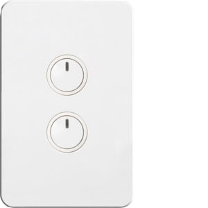 Silhouette Touch Switch 2 Gang LP Vert White with LED