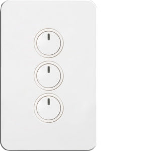 Silhouette Touch Switch 3 Gang LP Vert White with LED