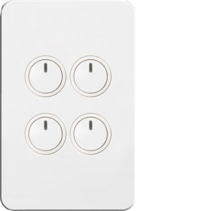 Silhouette Touch Switch 4 Gang LP Vert White with LED