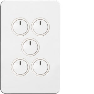 Silhouette Touch Switch 5 Gang LP Vert White with LED